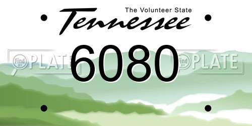 6080 Tennessee License Plate