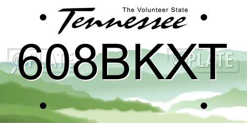 608BKXT Tennessee License Plate