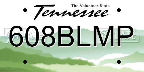 608BLMP Tennessee License Plate