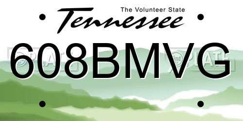 608BMVG Tennessee License Plate