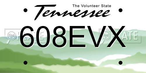 608EVX Tennessee License Plate