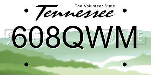 608QWM Tennessee License Plate