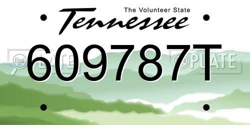 609787T Tennessee License Plate