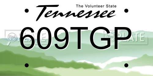609TGP Tennessee License Plate