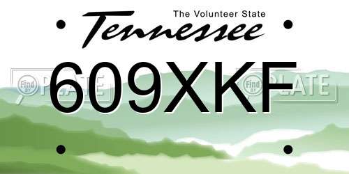 609XKF Tennessee License Plate