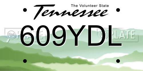 609YDL Tennessee License Plate