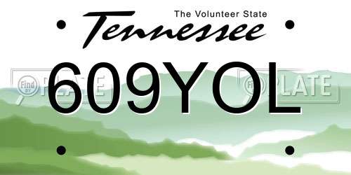 609YOL Tennessee License Plate