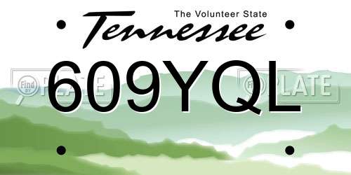 609YQL Tennessee License Plate