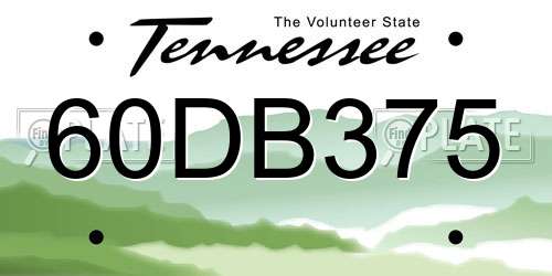 60DB375 Tennessee License Plate