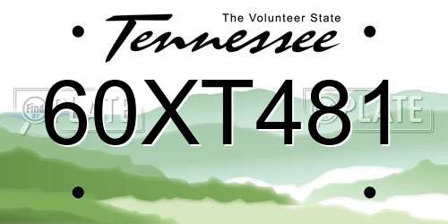 60XT481 Tennessee License Plate