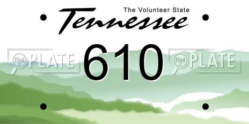 610 Tennessee License Plate