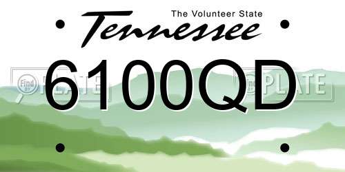 6100QD Tennessee License Plate