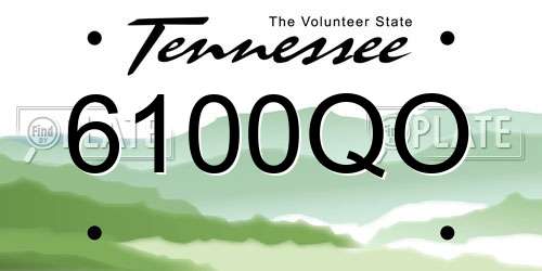 6100QO Tennessee License Plate