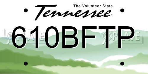 610BFTP Tennessee License Plate
