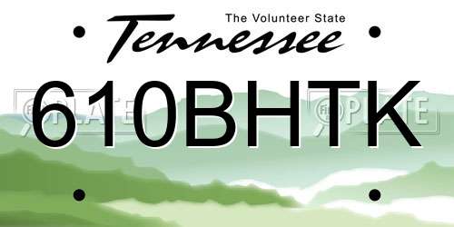 610BHTK Tennessee License Plate