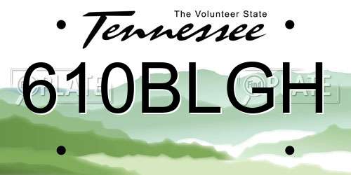 610BLGH Tennessee License Plate