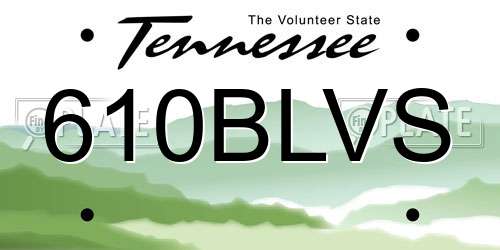 610BLVS Tennessee License Plate
