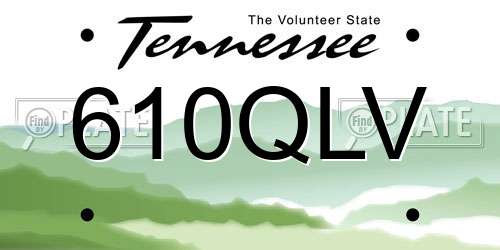 610QLV Tennessee License Plate