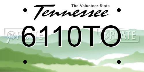 6110TO Tennessee License Plate