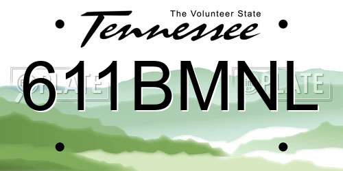 611BMNL Tennessee License Plate
