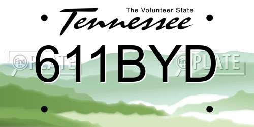 611BYD Tennessee License Plate