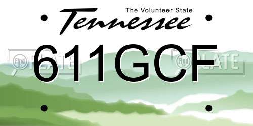 611GCF Tennessee License Plate