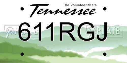 611RGJ Tennessee License Plate