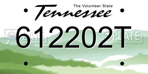 612202T Tennessee License Plate