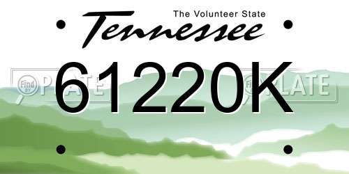 61220K Tennessee License Plate