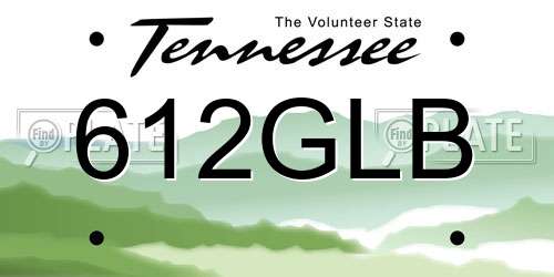 612GLB Tennessee License Plate