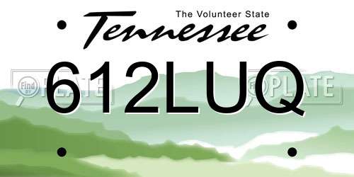 612LUQ Tennessee License Plate