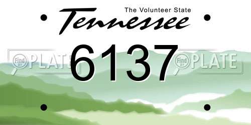 6137 Tennessee License Plate