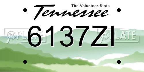 6137ZI Tennessee License Plate