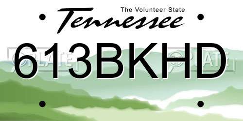 613BKHD Tennessee License Plate