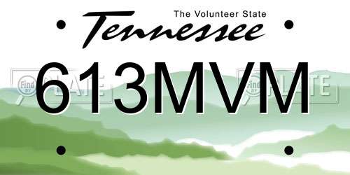 613MVM Tennessee License Plate