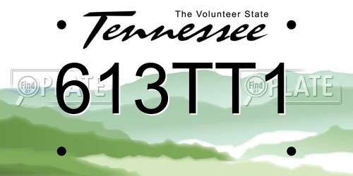 613TT1 Tennessee License Plate