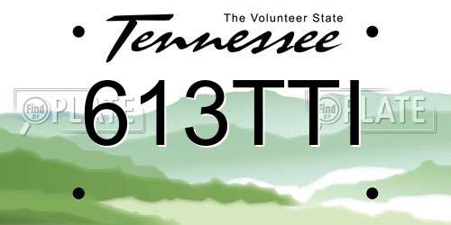 613TTI Tennessee License Plate