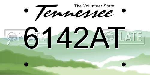 6142AT Tennessee License Plate
