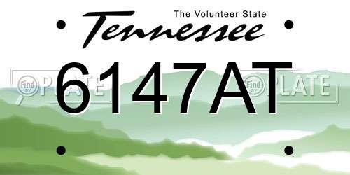 6147AT Tennessee License Plate