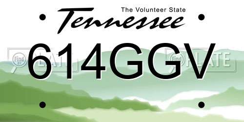 614GGV Tennessee License Plate
