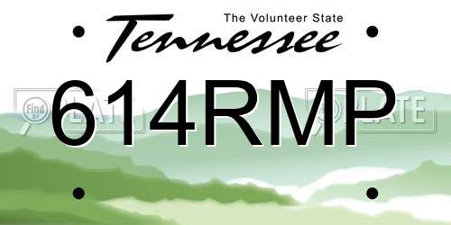 614RMP Tennessee License Plate