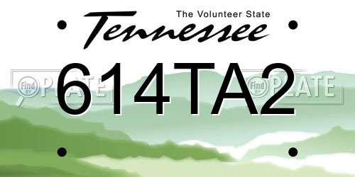 614TA2 Tennessee License Plate