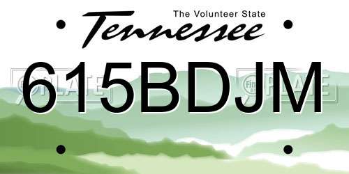 615BDJM Tennessee License Plate