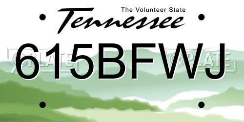 615BFWJ Tennessee License Plate