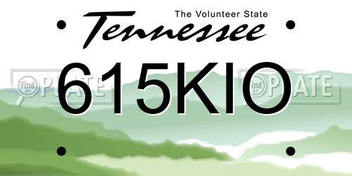 615KIO Tennessee License Plate