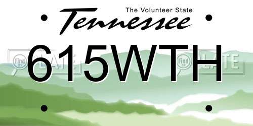 615WTH Tennessee License Plate