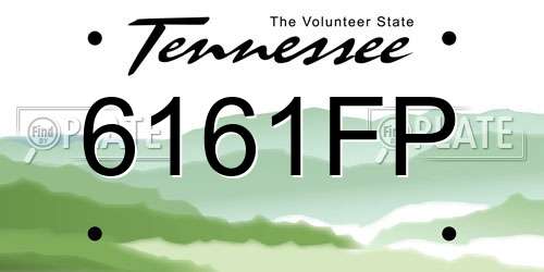 6161FP Tennessee License Plate