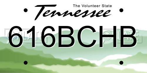 616BCHB Tennessee License Plate