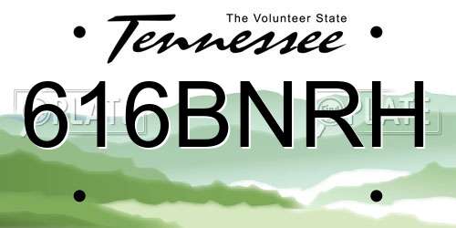 616BNRH Tennessee License Plate