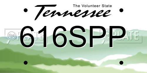 616SPP Tennessee License Plate
